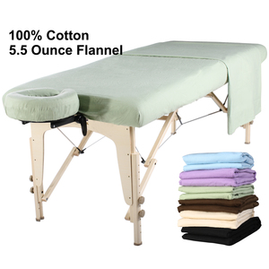 Master Massage 100% Cotton Flannel Sheet Set(3-pc Sheet Set) for Massage Table- Lily Green