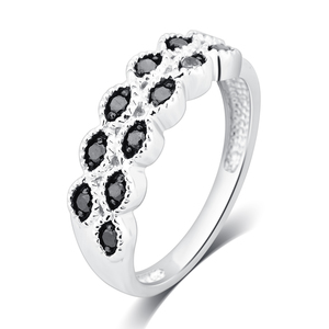0.25 Cttw Black Diamond Ring in Sterling Silver&#160; - Size 7 Only