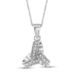 JewelonFire White Diamond Accent Sterling Silver Love Knote Pendant