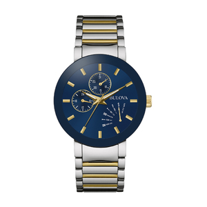 Mens Classic Two-Tone Watch Blue Dial