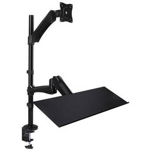 Sit-Stand Desk Mount with Keyboard/Mouse Tray