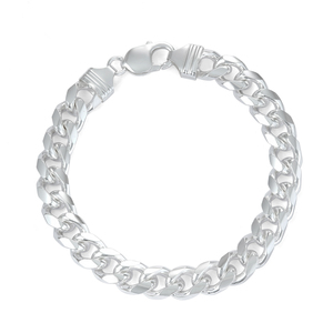 Sterling Silver Square 300 Gauge Curb Link Bracelet, 9 Inches