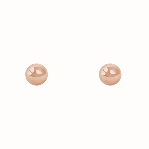 14K Rose Gold 5mm High Polish Ball Stud Earrings