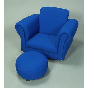 Gift Mark Child's Upholstered Rocker w/Ottoman (Blue)