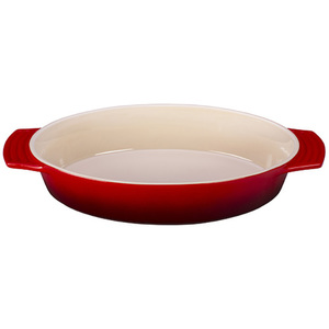 1.75 Qt. Oval Stoneware Dish Cherry