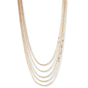 PalmBeach Jewelry Multi-Strand Cobra-Link Waterfall Necklace in Yellow Gold Tone 30"