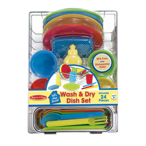 Melissa & Doug Let's Play House! Wash & Dry Dish Set