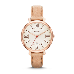 Ladies Jacqueline Sand Leather Strap Watch Cream Dial