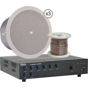 Basic Single-Zone, 70V Ceiling Sound System for up to 1,000 sq ft.