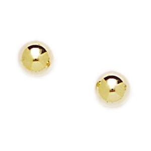 14k Yellow Gold 6mm Polished Ball Stud Screwback Earrings