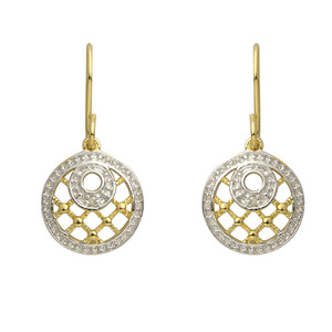 Gold Diamond Filigree Dangle Earrings