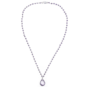 Lita Sterling Silver Short Amethyst Necklace 16.5"