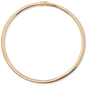 PalmBeach Jewelry Omega Link Choker Necklace in Yellow Gold Tone 16&quot;