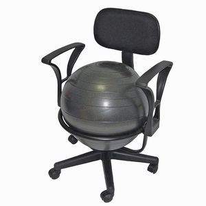 CanDo&#174; Ball Chair - Metal - Mobile - with Back - with Arms - with 18&quot; Ball