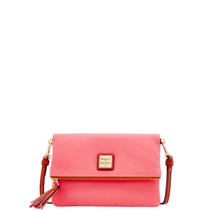 Pebble Grain Foldover Zip Crossbody