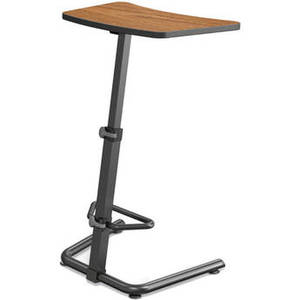 Up-Rite Height Adjustable Sit/Stand Desk (Nepal Teak Finish, Black Edge)