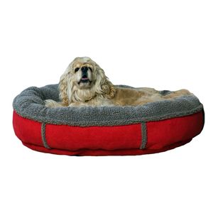 Carolina Pet Company Small Faux Suede & Tipped Berber Round Comfy Cup - Red
