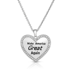 0.03Ctw Rhodium over Brass Heart Pendant