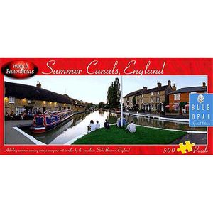 Blue Opal World Panoramas - Summer Canals, England Puzzle: 500 Pcs