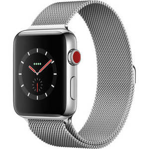 Watch Series 3 42mm Smartwatch (GPS + Cellular, Stainless Steel Case, Stainless Steel Milanese Loop)