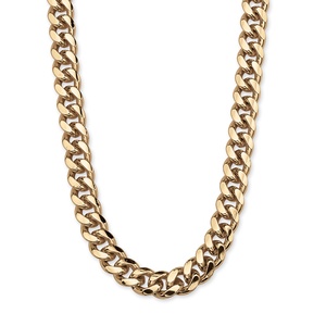 PalmBeach Jewelry Men's Curb Link Chain in Yellow Gold Tone 30"