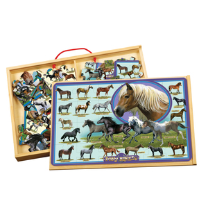 TS Shure Horse Breeds Horses and Ponies 2 Large Puzzles in a Wooden Box
