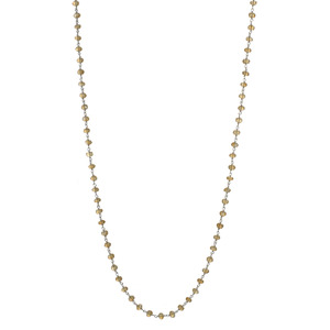 Lita Genuine Citrine and Silver Linked Chain Necklace,17&quot;