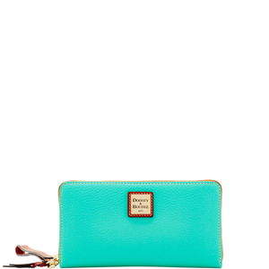 Pebble Grain Large Zip Around Wristlet