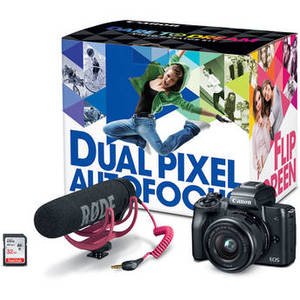 EOS M50 Mirrorless Digital Camera with 15-45mm Lens Video Creator Kit (Black)