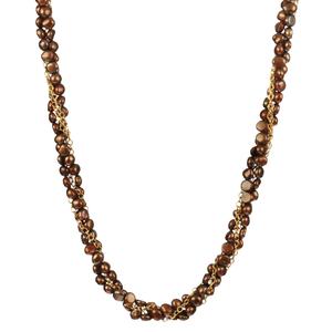 Lita Gold Over Sterling Silver Multi Row Torsade With Bronze Pearls And Chain