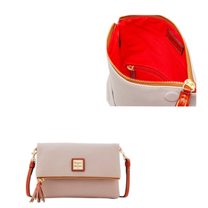 Pebble Grain Foldover Zip Crossbody