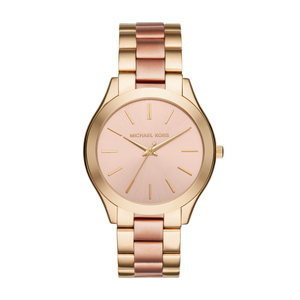 Ladies Slim Runway Two-Tone Stainless Steel Watch Rose Gold Dial