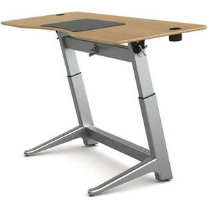 Locus Standing Desk with White Oak Veneer Top (30 x 72")