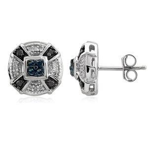 1/4 Cttw Multicolor diamonds earrings in Sterling Silver