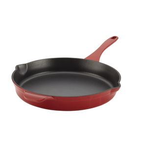 12" Vesta Cast Iron Skillet Paprika Red