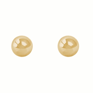 14K Yellow Gold 8mm High Polish Ball Stud Earrings