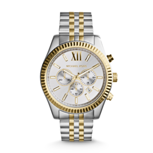 Michael Kors Mens Lexington Silver and Gold-Tone Watch