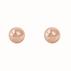 14K Rose Gold 8mm High Polish Ball Stud Earrings