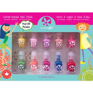 Suncoat Girl Kids Washable, Water Based Nail Polish Party Palette