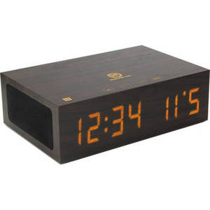 BlueSYNC TYM Bluetooth Speaker with Integrated Alarm Clock (Dark Wood)