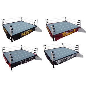 WWE PACKAGE DEAL 4 Ring Skirts (NXT, TLC, WrestleMania 20, Royal Rumble) -  Toy Wrestling Figure Ringside Exclusive Accessories