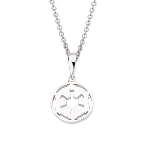 Star Wars Women's 925 Sterling Silver Imperial Cutout Pendant, 18"