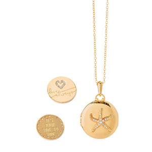 Keynote Starfish Locket Necklace w/ 2 Keynotes