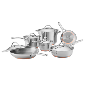 11pc Nouvelle Copper Stainless Steel Cookware Set
