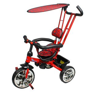 Millennium Baby Trike with Push Bar and Flat Canopy - Red