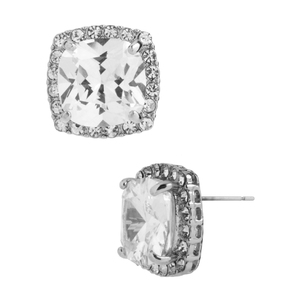 Square CZ Stud Earrings