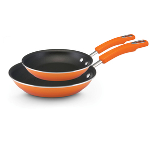 Twin Pack Hard Enamel Skillet Set Orange
