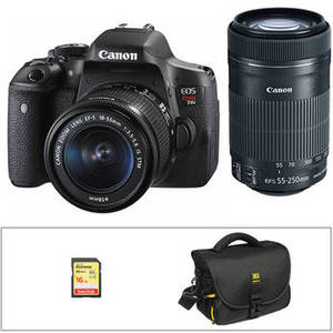 EOS Rebel T6i DSLR Camera with 18-55mm and 55-250mm Lenses Kit