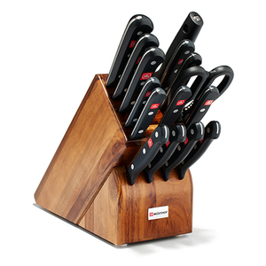 16pc Gourmet Knife Block Set Acacia
