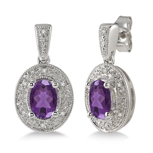 Amethyst & Diamond Earrings